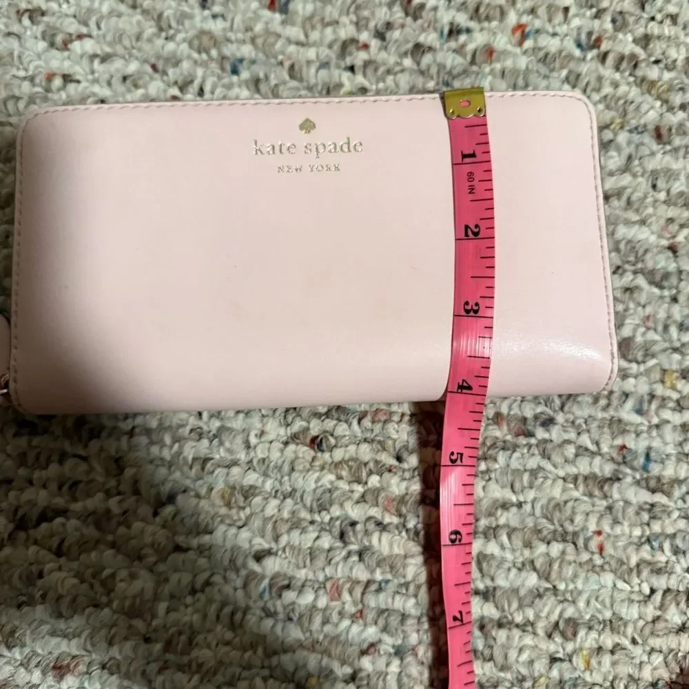 Kate Spade Large Continental Light Rose Pink Gold Leather Wallet